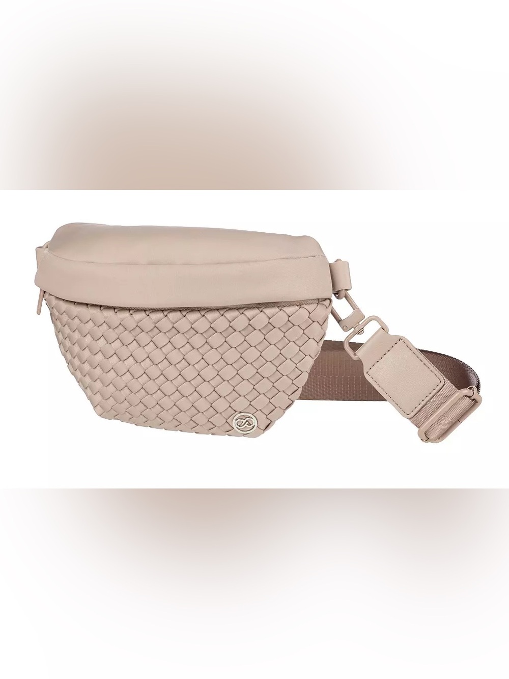CALIA by Carrie Underwood Woven Crossbody Belt Bag - sueded brown